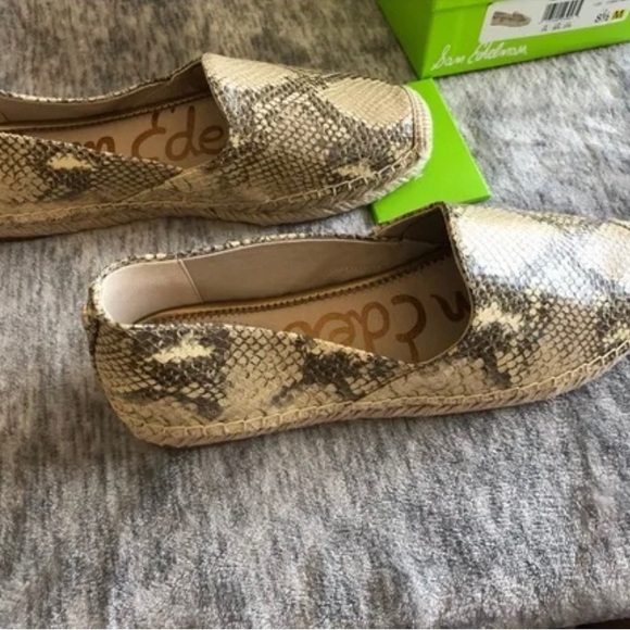 Sam Edelman Animal Print Leather Slip-On Espadrilles - Kesia Size 8 - Picture 7 of 9